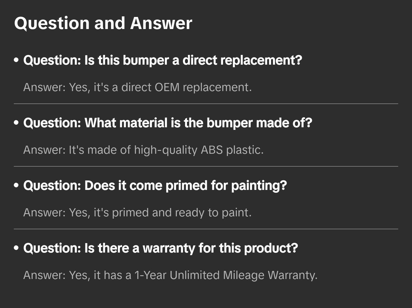 TORQUE Front Center Bumper Replacement for 2004-2016 Volvo VNL 300 430 630 670 730 780 Series Semi Trucks (TRB201400B)
