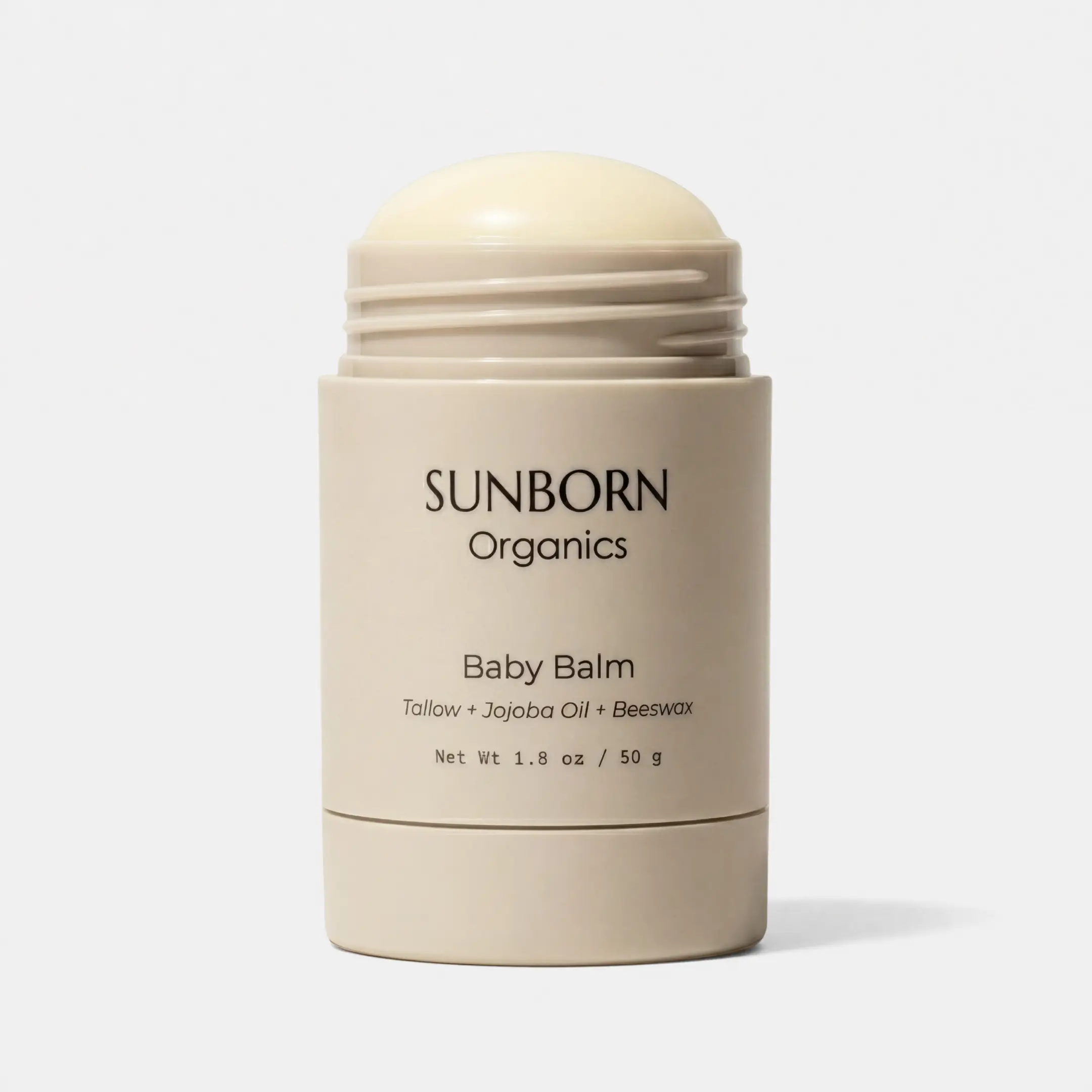Sunborn Organics Baby Balm | 100% Natural Moisturizing Stick for Eczema Relief, Sensitive Skin & Diaper Rash | Lab Tested Baby-Safe, Made in USA | Grass-Fed Tallow, Organic Jojoba & Beeswax