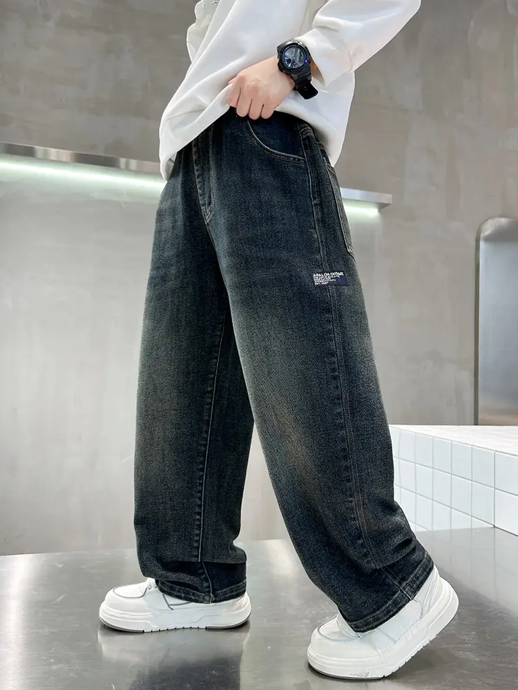 Boys' Denim Jeans - 3-14 Years, Classic Style, Fitted Cut Straight Leg, Comfortable Bottoms for Back to School Play, Casual Outings, Classic Jean, Back To School Haul, Boys Clothing, Kids Clothing Boys