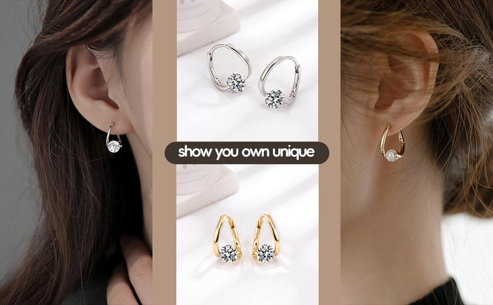 Moissanite 2 Carat Heart Earrings 925 Sterling Silver Clip Earrings Gold Color Moissanite Unisex Elegant Design