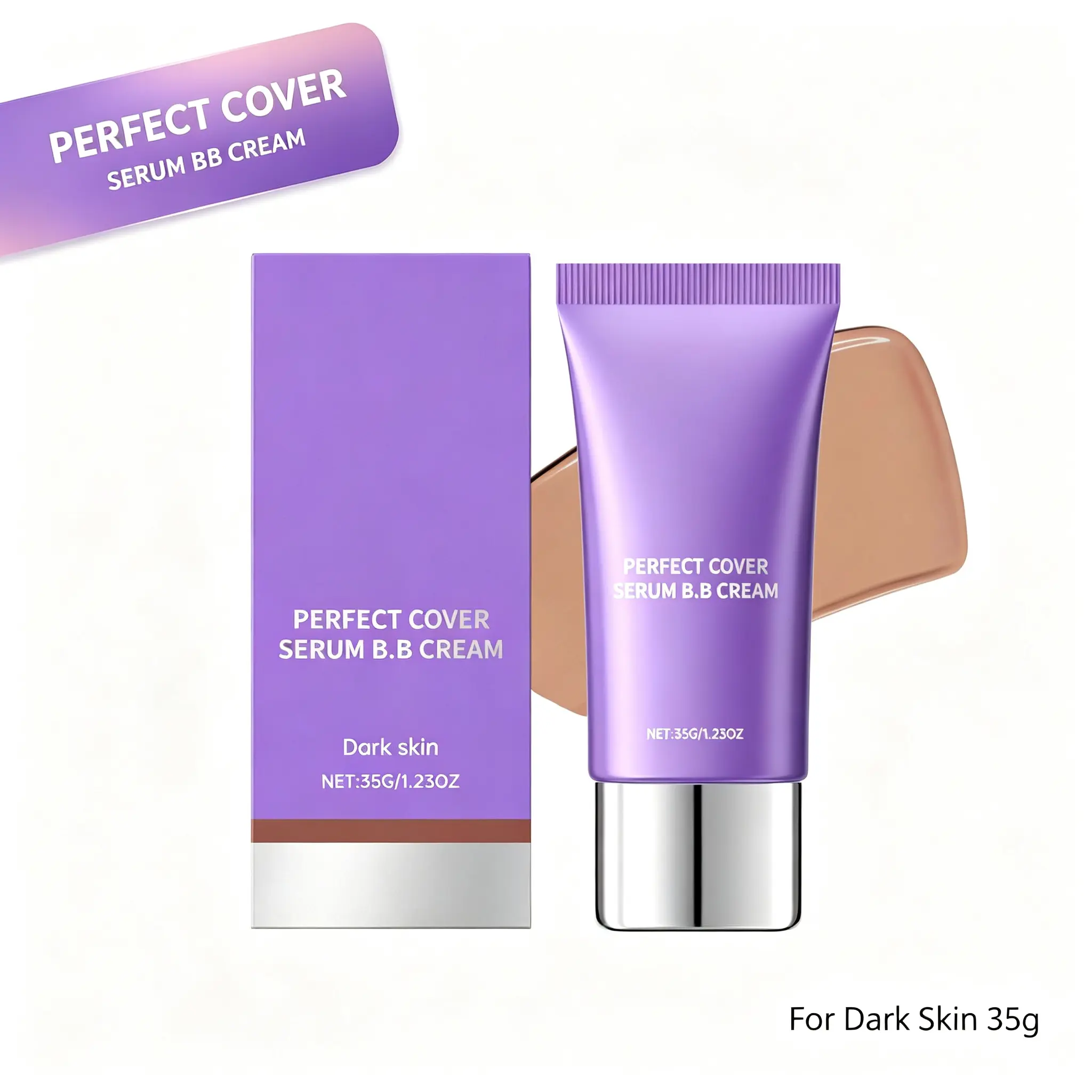 Perfect Cover BB Cream (Ivory White) - Lightweight Full Coverage Foundation Makeup, Hydrating Pore Blurring Concealer Base for All Skin Types