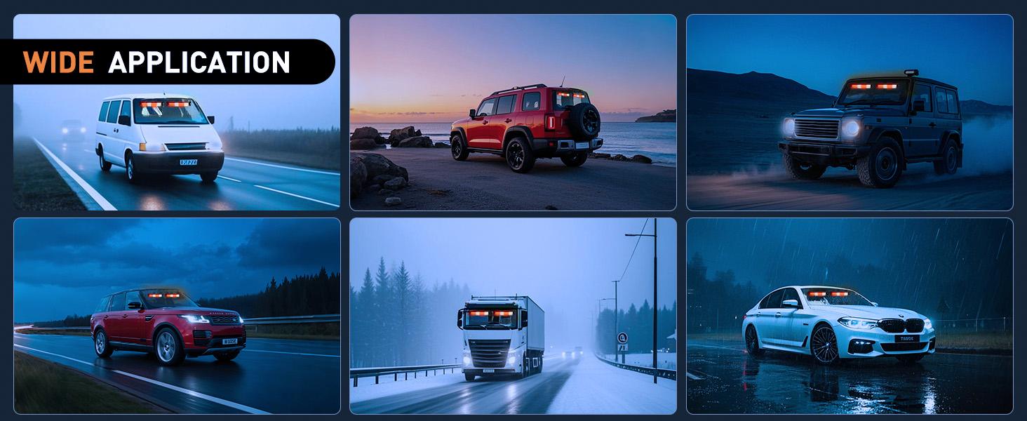 Nilight 144 LED Strobe Traffic Advisor Light Bar Red White with Controller 2 in 1 Automotive  Warning Flashing  Windshield Lights Bars for Cars Tow Plow Trucks Construction Vehicles