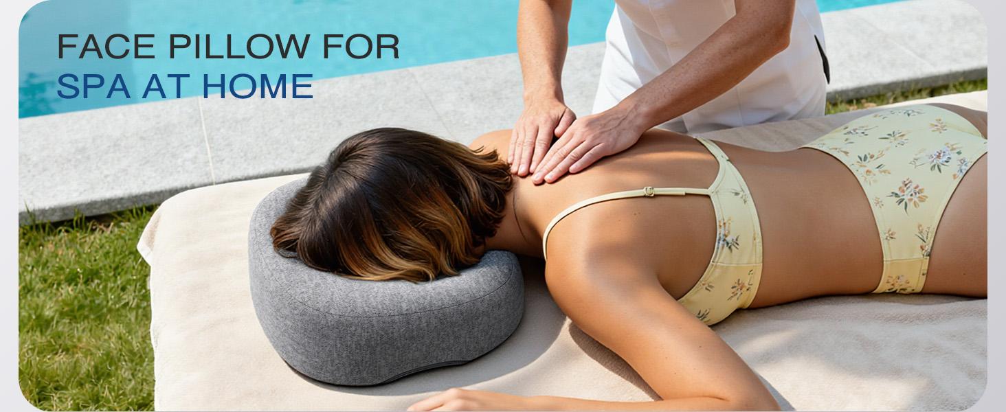 Benazcap Face Down Pillow for Massage Table Memory Foam for Prone Down Sleeping BBL Pillow After Eye Surgery Vitrectomy Recovery Face Cradle Massage Headrest for Bed Gray