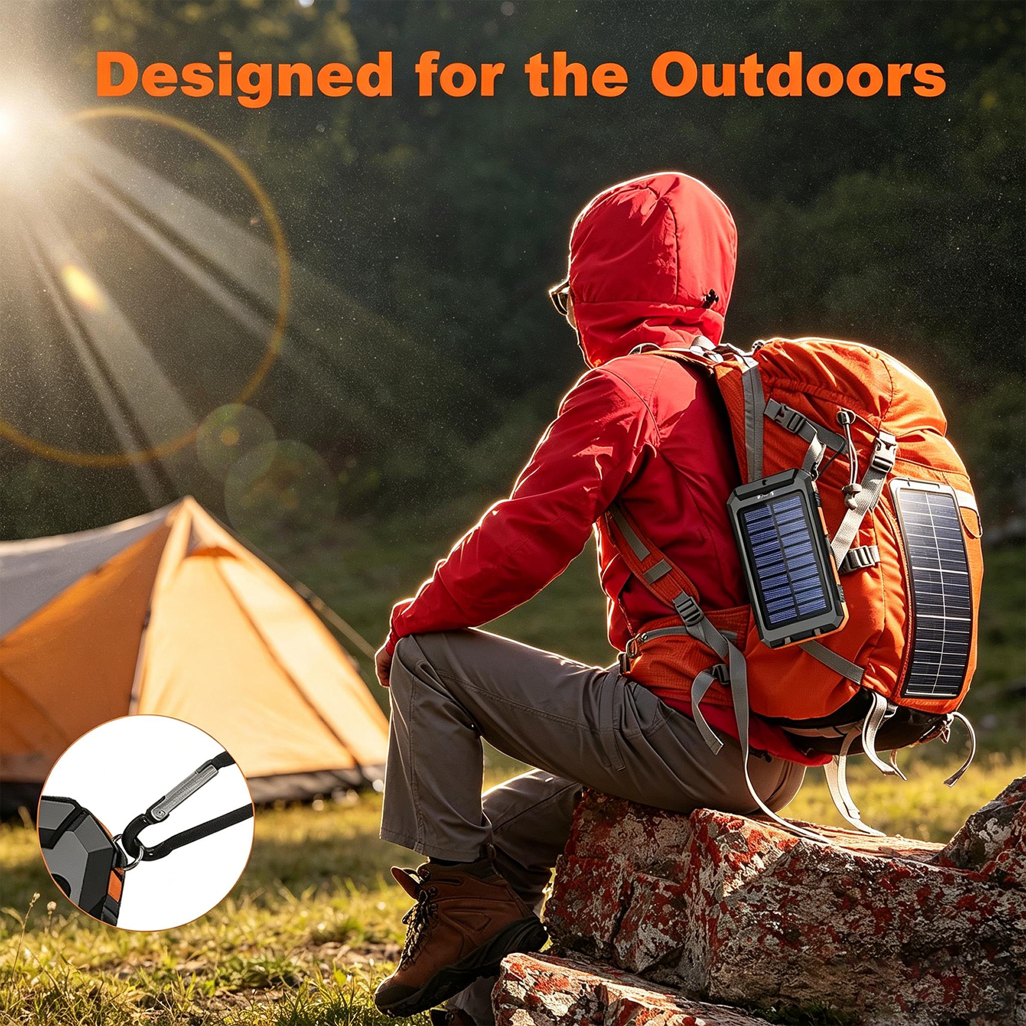 20000mAh Portable Solar Charger Emergency Power Bank (Phone Accessories, EDC Gear, Everyday Carry) - Dual USB-A Output, LED Flashlight, Waterproof Outdoor Design with Compass, Clip, Carabiner, Battery Anxiety Solutions (TikTok Shop Back to School),sohochi 20000mAh Portable Solar Charger Emergency Power Bank (Phone Accessories, EDC Gear, Everyday Carry) - Dual USB-A Output, LED Flashlight, Waterproof Outdoor Design with Compass, Clip, Carabiner, Battery Anxiety Solutions (TikTok Shop Back to School),sohochi
