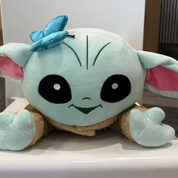 Miniso Star Wars Grogu Plush Doll - Cuddle-Friendly Laying Pose, Soft Fabric Stuffed Toy, Unisex Gift, Cute Collectibles, Aesthetic Room Plush, Back to School Haul Item, Kids Favorites, Plushie Love