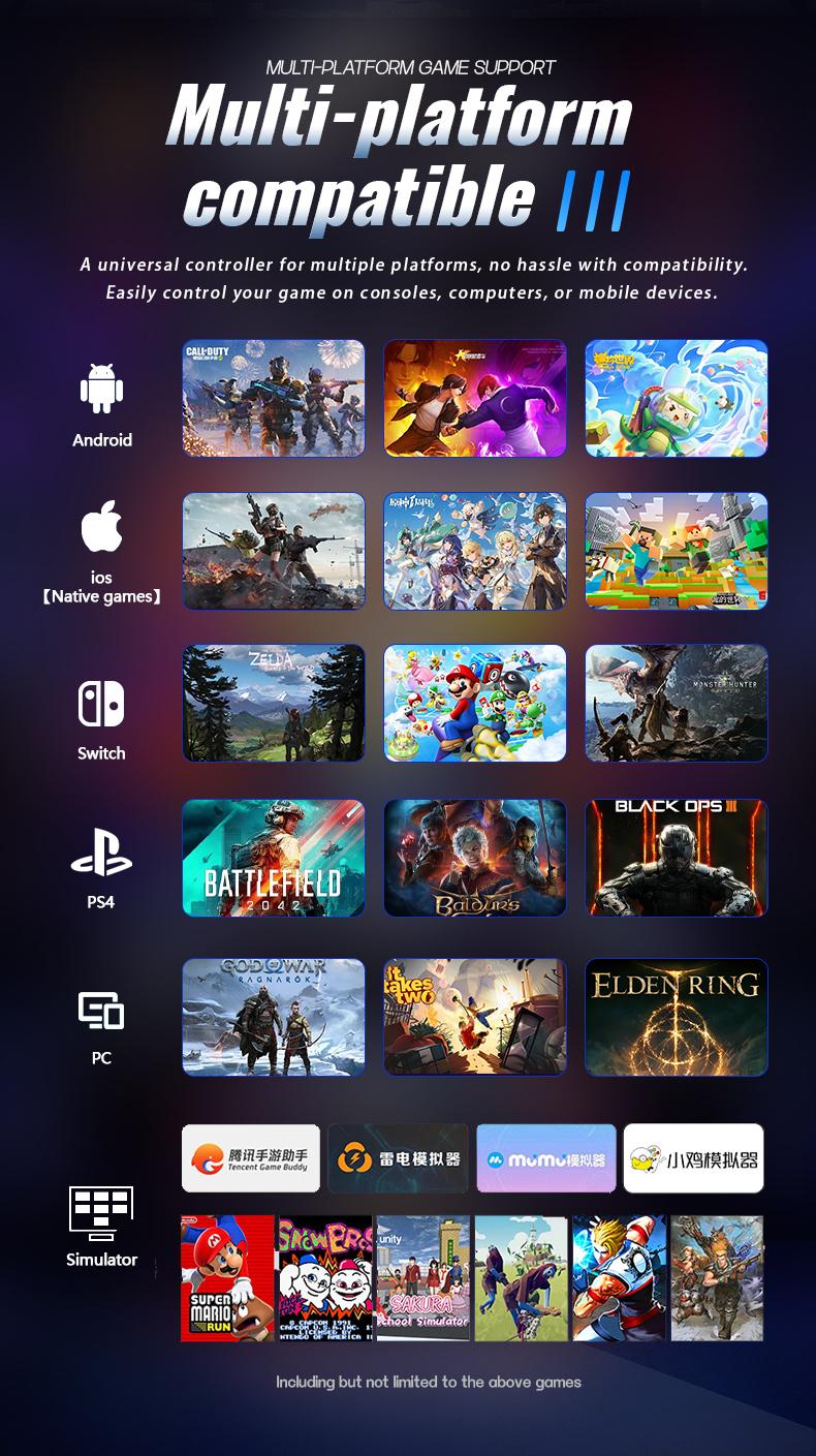 YUYIU Wind Chaser 2 Wireless Anti-Stick Drift Controller  Hall Effect Joystick, Linear Triggers, 6-Axis Gyro, Dual Vibration, Macro Back Buttons, & Replaceable D-Pad for Switch, PC, Steam, Android | 1000Hz Polling, RGB, 1000mAh