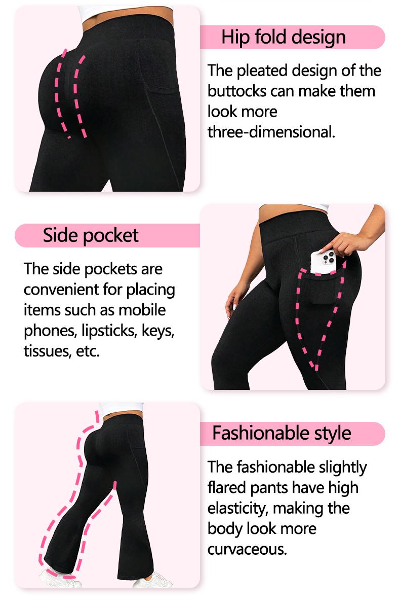 SUOVADUN SHE004 Women's High-Waisted Side-Pocket Seamless Yoga Wide-Leg Pants Quick-Drying High-Elasticity Fitness & Casual Wear Breathable Moisture Absorption Sweat-Wicking Hip-Lifting Abdominal Tightening Outdoor Activities Trousers