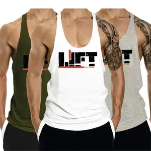 3 Pack Bodybuilding Stringer Muscle Cotton Tank Top, Men's Stringer Tanktop