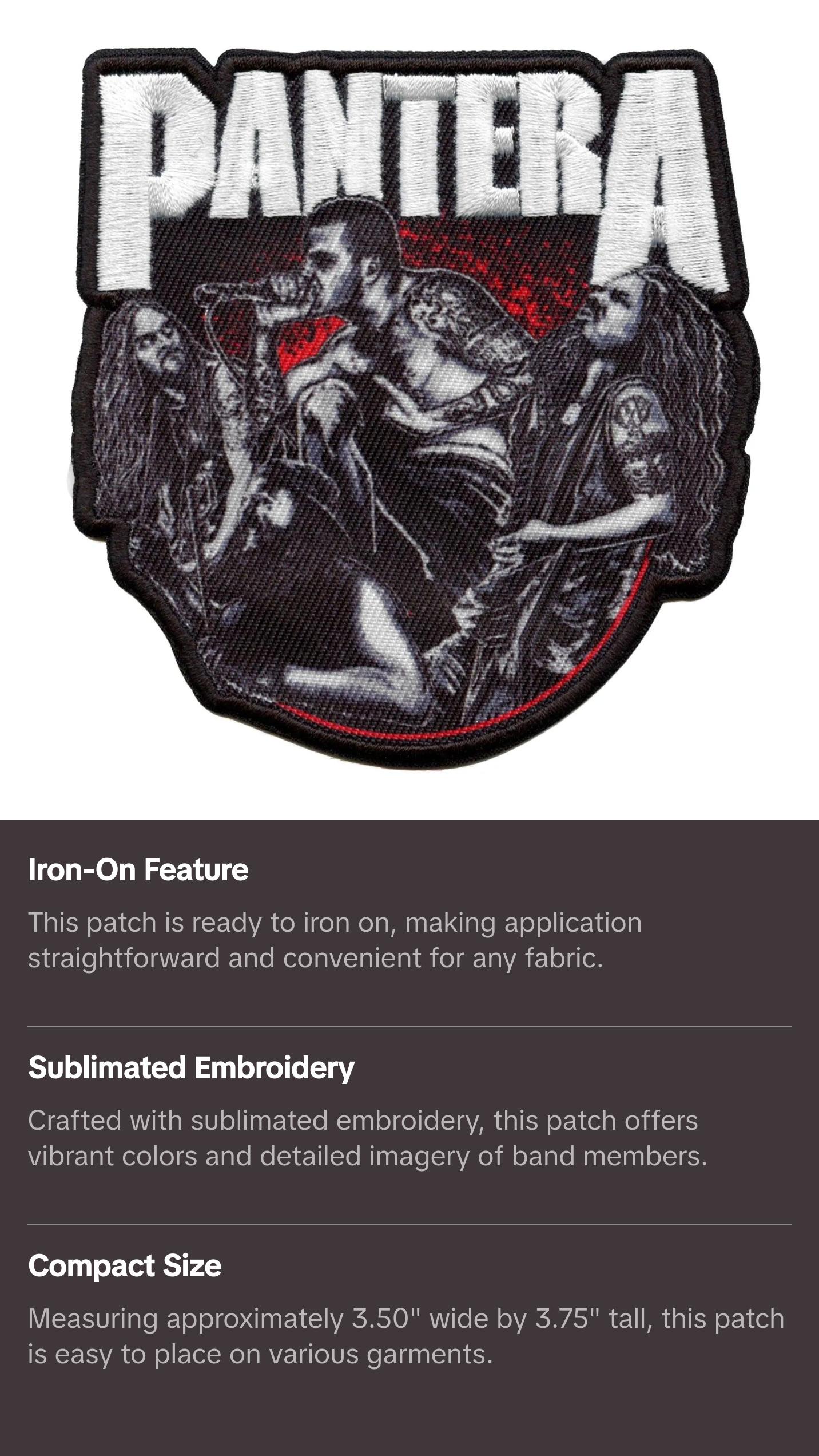 Pantera Vulgar Members Patch Arlington Rock Band Sublimated Embroidery Iron On