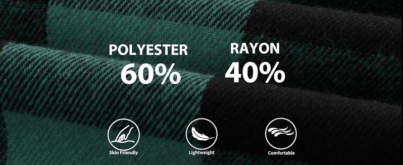 ZITY Men's Blue Plaid Hooded Flannel Shirt - Comfy Soft Fabric Button Down Hoodie - Casual Lightweight Checked Top for Men - Drake Style Streetwear gifts