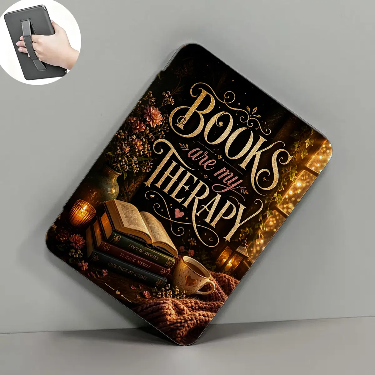 Luxury PU Leather E-Reader Tablet Case with Holder - 6in, 6.8in, 7in Fit, Bookish Aesthetics, Clear Soft Back Protective Cover, Auto Wake/Sleep, Light Durable Protection Casing for Kindle 2022/2024, Paperwhite 11th/12th Gen,Good Summer Gift