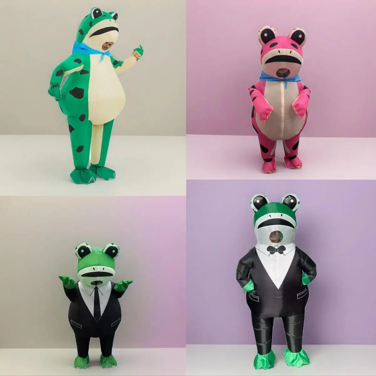 Hot Frog Polyester Inflatable Costume for Parties, No Battery, Youth Adult Size, Fits 155-190cm, with Fan & Box, Halloween Cosplay Party Use