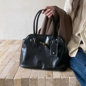 Khaki Leather Top Handle Satchel Purse - Classic Versatile Design for Everyday Essentials