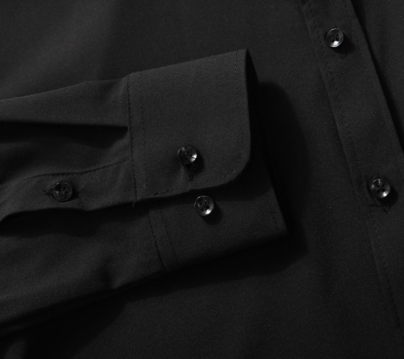 Pack of 6 Men's Solid Dress Shirts with Long Sleeves and Fine Gemtone Buttons, Available in Multiple Colors, Perfect for Work and Casual Wear