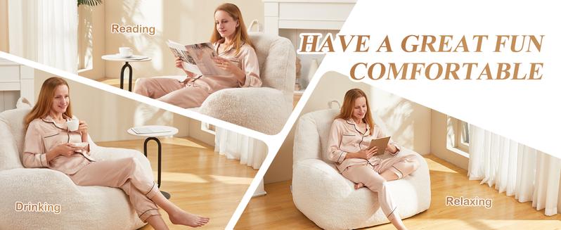 【The Ultimate Valentine's Gift: A Sofa】Spurgehom Large Bean Bag Chair for Adults - Pre-Filled Giant Beanbag Couch, Modern Comfortable Lazy Sofa & Plush Lounge Chair for Living Room, Includes High-Density Filler 【The Ultimate Valentine's Gift: A Sofa】Spurgehom Large Bean Bag Chair for Adults - Pre-Filled Giant Beanbag Couch, Modern Comfortable Lazy Sofa & Plush Lounge Chair for Living Room, Includes High-Density Filler