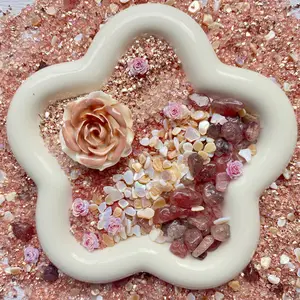 Desert Blush  -  Kosbling Gravel Mix, with Glitter, Mini Stones/Minerals for Journals, Frames, Mirrors & DIY Crafts