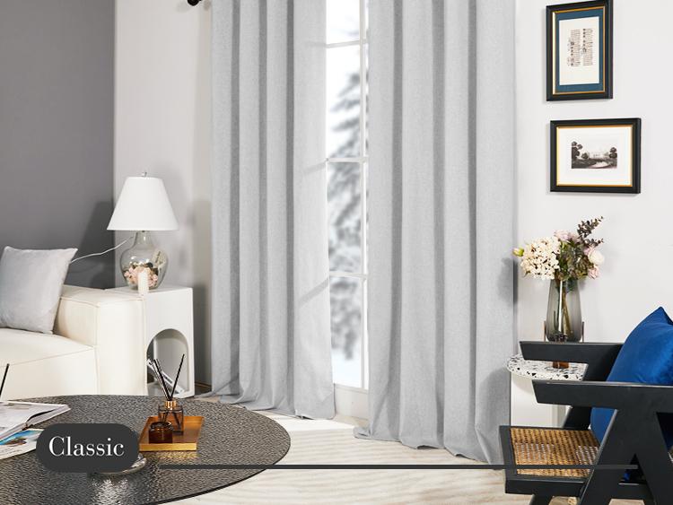 Deconovo 2pcs 100% Blackout Curtains for Living Room Bedroom Linen Blackout Curtains, Luxury BlackOut Curtains for Home Room Decor Ideas