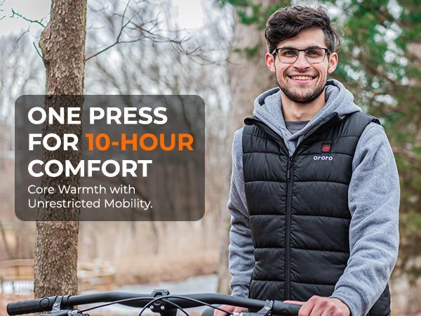 ororo Men's Classic Heated Vest with Battery Pack - Lightweight Insulated Puffer Vest, Water and Wind Resistant, Menswear Outdoor Underwear