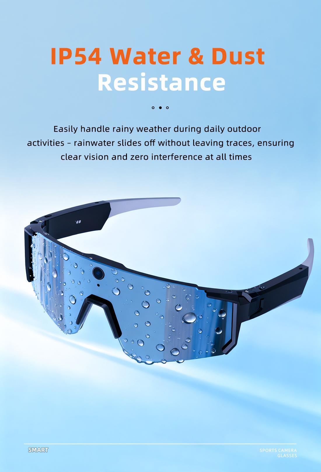 AI Smart Sports Camera Glasses: 2K Video/Photo + 260mAh Long Battery + HD Calls | Waterproof for Cycling/Skiing/Hiking | Easter gift
