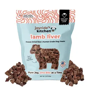 Joyride's Kitchen Premium Lamb Liver Freeze-Dried Raw Dog Treats, single ingredient, human grade, USA sourced & made