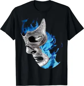 100% Cotton Demon Blue Lucha Libre Mexican Wrestler Legend T-Shirt
