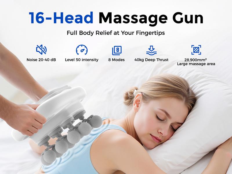 FEIERDUN 16-Head Massage Gun Set, 8 Modes & 50 Intensities Deep Tissue Percussion Massager, Portable Handheld Electric Tool for Muscle Relief, Ideal Gift for Office Workers, Athletes, Seniors and Fitness Enthusiasts FEIERDUN 16-Head Massage Gun Set, 8 Modes & 50 Intensities Deep Tissue Percussion Massager, Portable Handheld Electric Tool for Muscle Relief, Ideal Gift for Office Workers, Athletes, Seniors and Fitness Enthusiasts