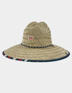 HEMLOCK HAT CO. Signature Straw Lifeguard Hat, Brown Combo