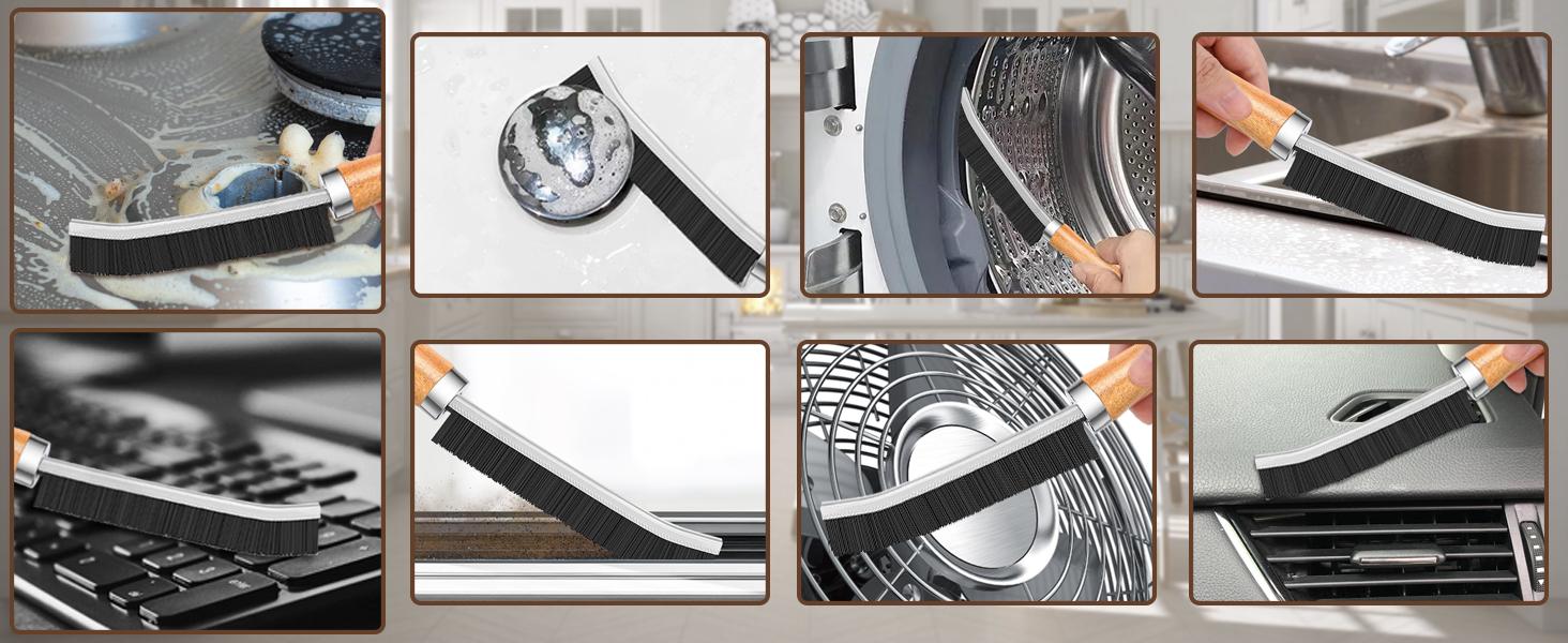 Gap Cleaning Brush, Crevice and Grout Cleaner Brush 3 Pack for Bathroom and Tile Gaps, Narrow Cleaning Tool, Cleaning Supplies