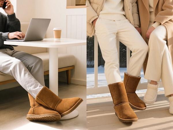 Bruno Marc Men's Winter Boots Cold Weather Outdoor Casual Warm Suede Faux Fur Lining Short Boots