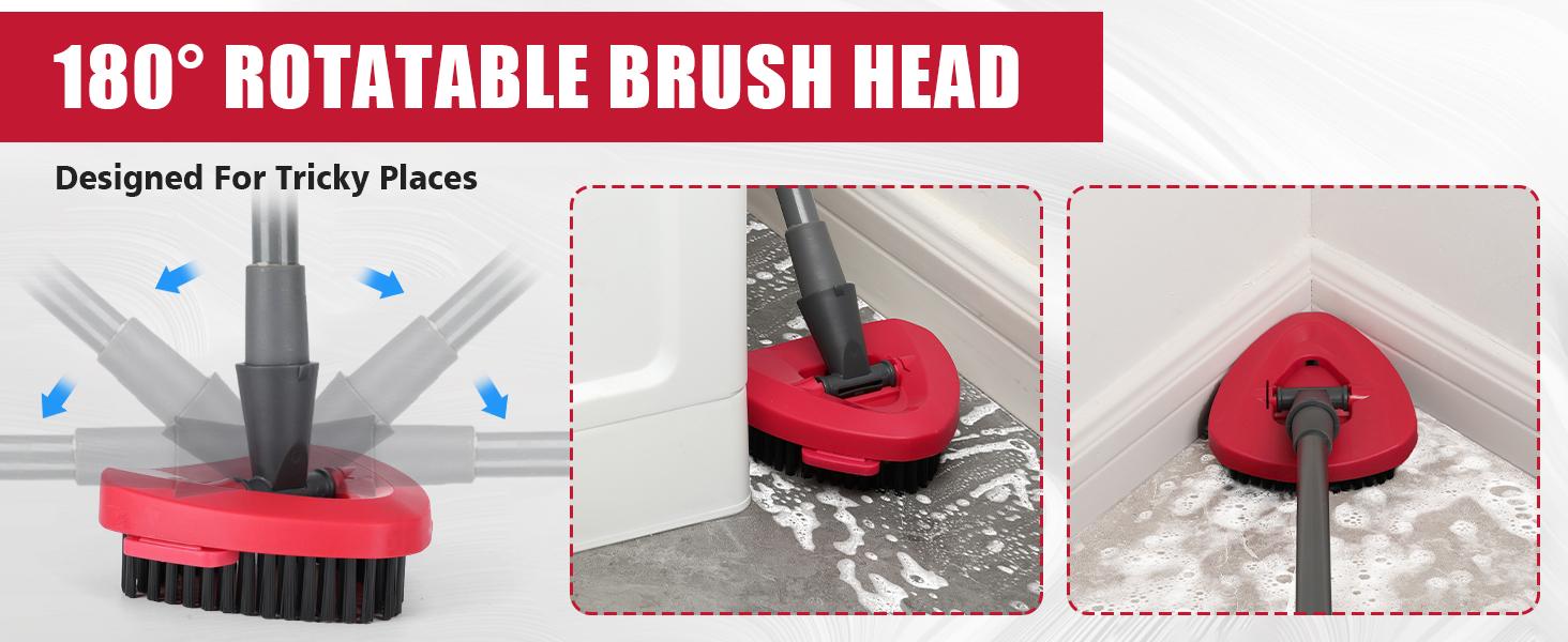 For O-Cedar EasyWring Mop Brush Refill - Scrubbing Non-Scratch Bristles for Shower Tile Grout Machine Washable & Reusable Multi-Surface No Bucket Design