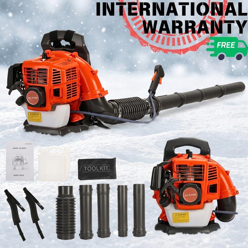 Professional Backpack Snow Blower, 52CC Gas Powered with Adjustable Tube | Heavy-Duty for Driveway & Sidewalk Clearing