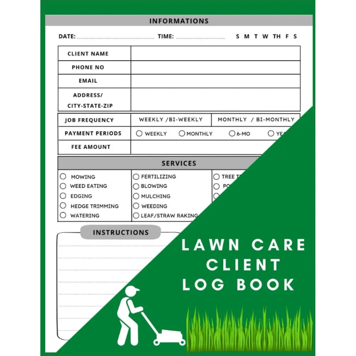 Lawn Care Client Log Book: Simple Lawn Mowing And Landscape Appointment Logbook, Track And Record Your Client's Information Easily,121 Pages 8.5x11 Inches Paperback – April 10, 2022