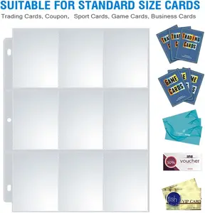 36-Pack 9-Pocket Trading Card Page Protectors, Double-Sided Sleeves for 3-Ring Binders, Protective Card Sheets for Baseball, Sports & Collectible Game Cards