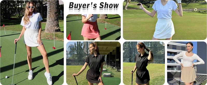 PINSPARK Golf Skirts for Women High Elastic Waisted Athletic Skort 2 Pockets Curved Hem Tennis Skirt for Pickleball Workout springtok  Outdoorfun Activewear