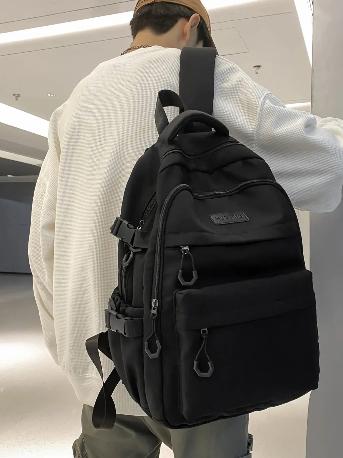 Trendy Japanese College Style Backpack Durable Canvas Fabric Spacious Design Perfect for Students Commuting and School Life Casual Daypack Backpacks School Backpack Bookbag