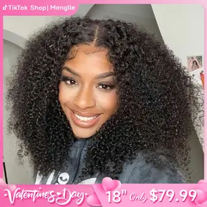 [New In 7x6 Wig] Menglle Hair 200%/250% Density 4C Baby Hair Kinky Curly 7x6 Pre Cut Lace Wear and Go Glueless Human Hair Wigs Natural Color#springfresh#GiftedInLove