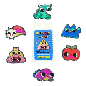 Whatever Makes You Happy Burger Babie Mystery Box Epoxy Puffy Pins