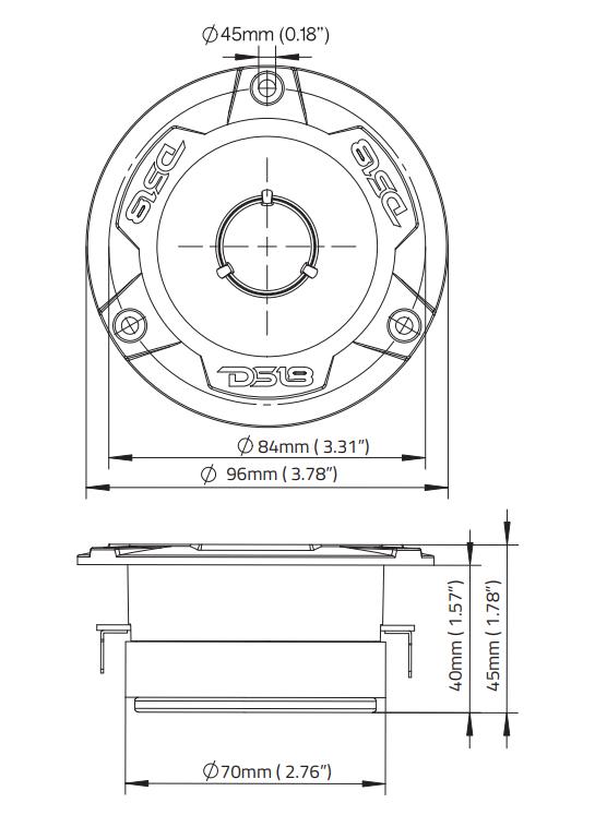 3.8" Super Bullet Tweeter 120W RMS 1" Aluminum 4-Ohm Vc