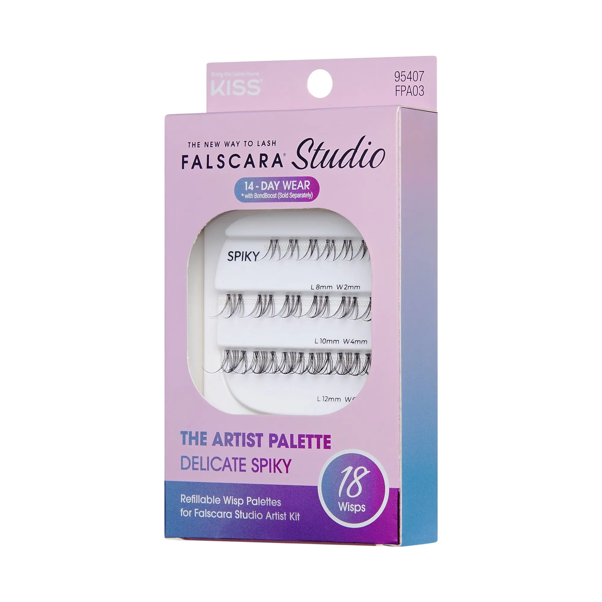Falscara Studio Lash Palette - Delicate Spiky | DIY False Lash Extensions, Natural, Cluster Lash, Wispy Lashes, 18 Wisps, 8mm-12mm