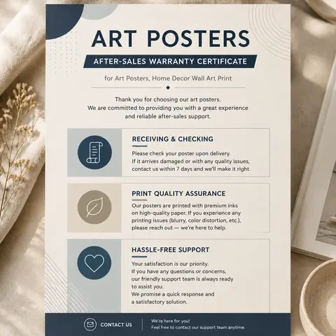 Art Poster Digital Product After-Sales Guarantee