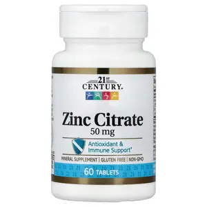 21st Century Zinc Citrate, 50 mg, 60 Tablets
