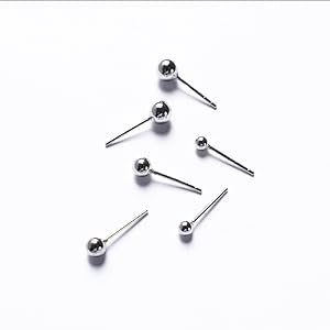 MILACOLATO 6-12 Pairs 925 Sterling Silver Stud Earrings for Women Girls 2mm Tiny Ball Stud Earrings Set Hypoallergenic Cartilage Tragus Multiple Piercings Earrings Jewelry for Sensitive Ears