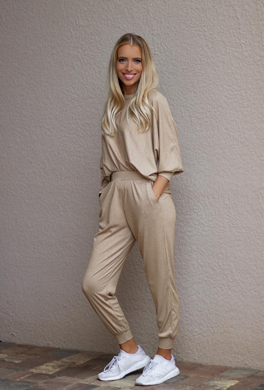 PrettyGarden Women's Fashion Outfits 2 Piece Sweatsuit Long Sleeve Cozy Loungewear