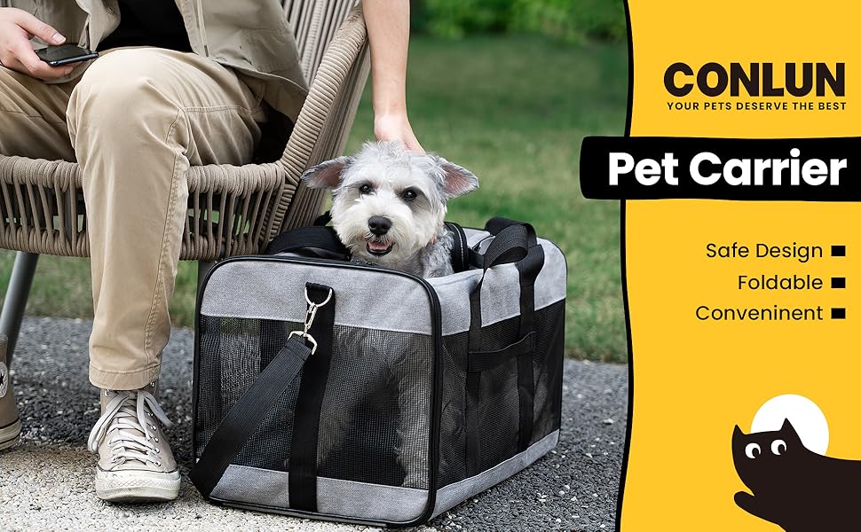 Cat Carrier Soft-Sided Dog Carrier with Inner Safety Leash Airline Approved Durable Polyester Steel Frame Breathable Mesh Windows Easy Storage pet travel gear puppy pouch Cat Carrier Soft-Sided Dog Carrier with Inner Safety Leash Airline Approved Durable Polyester Steel Frame Breathable Mesh Windows Easy Storage pet travel gear puppy pouch