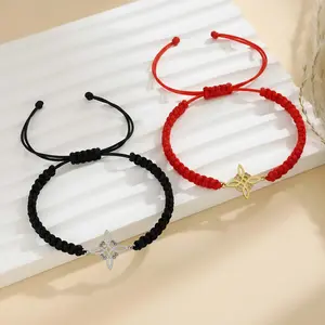 4s Stainless Steel Witch Knot Bracelet, Adjustable Flat Knot Jewelry, Couple Gift, Stylish Design for Everyday Wear