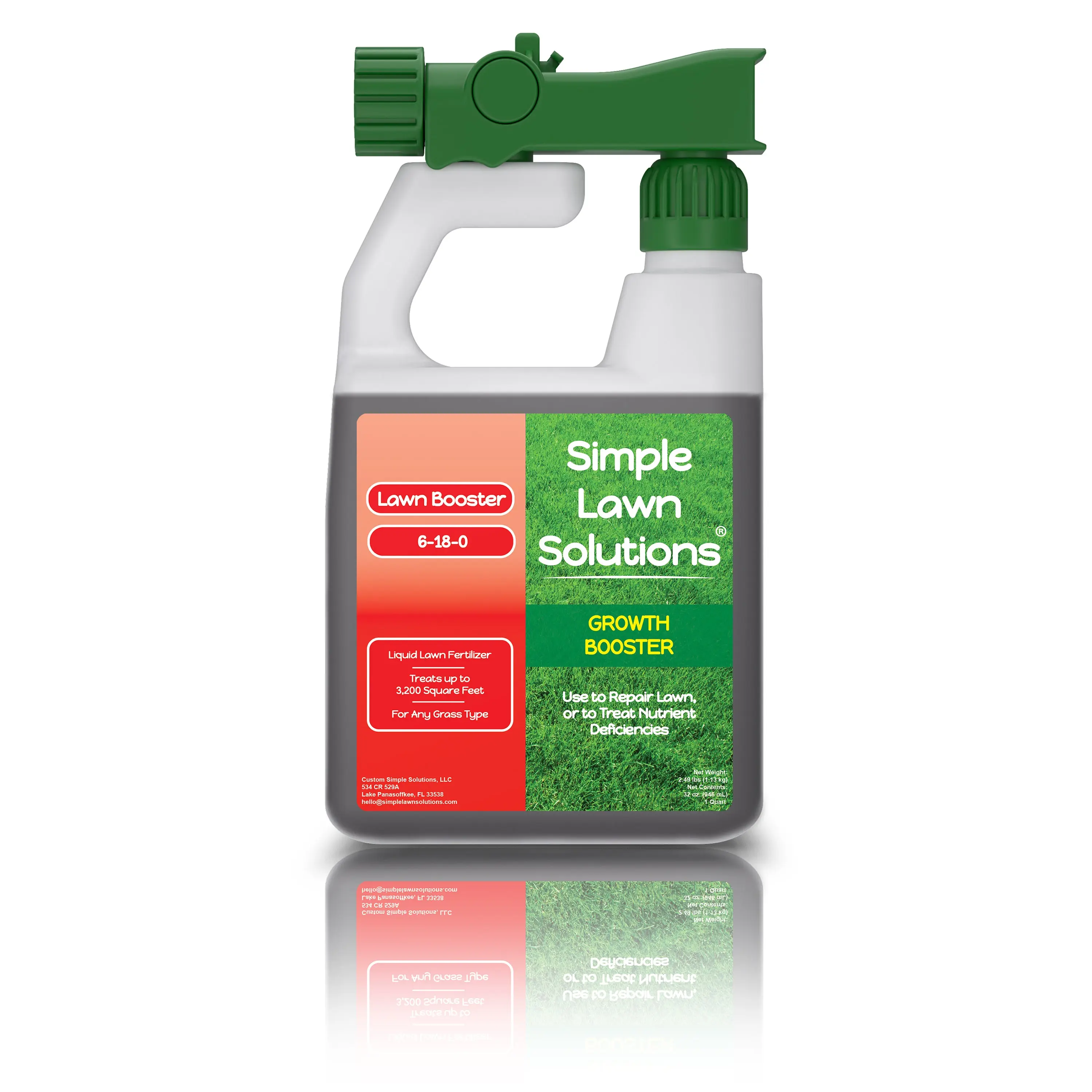 Extreme Growth Booster 6-18-0 - Liquid Lawn Fertilizer - Thick Green Grass - Lawn Establishment - Ready-to-use Attached Sprayer - 32 oz