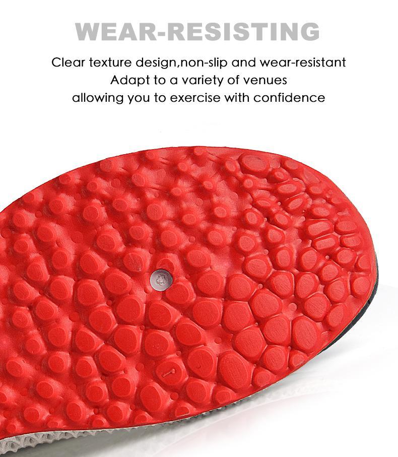 Summer New Trendy Fashion Mesh Breathable Shock-Absorbing Solid Color Hollow Red Bottom Running Kicks Casual Men's Sports Shoes Runner