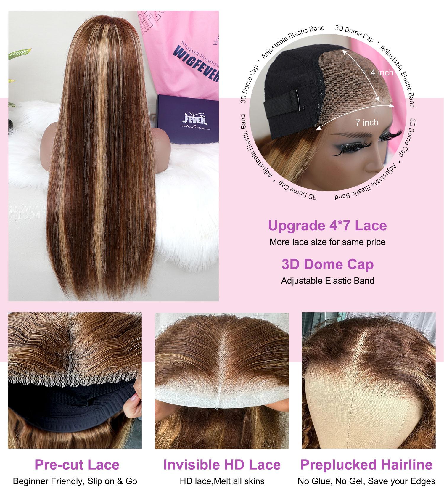 Wigfever Highlight Silky Straight And Deep Curly Wave Wear Go Pre-Plucked And Pre Cut Glueless 7*5 Lace Front Human Hair Wig#Spring Glow-Up SpringStatements