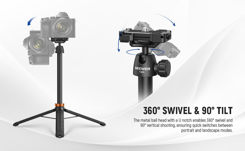 NEEWER BASICS TS04 59" Selfie Stick Tripod for Phone & Camera, Extendable Tripod Stand for Smartphone, DSLR, Vlog, Travel, Live Streaming & Daily Recording