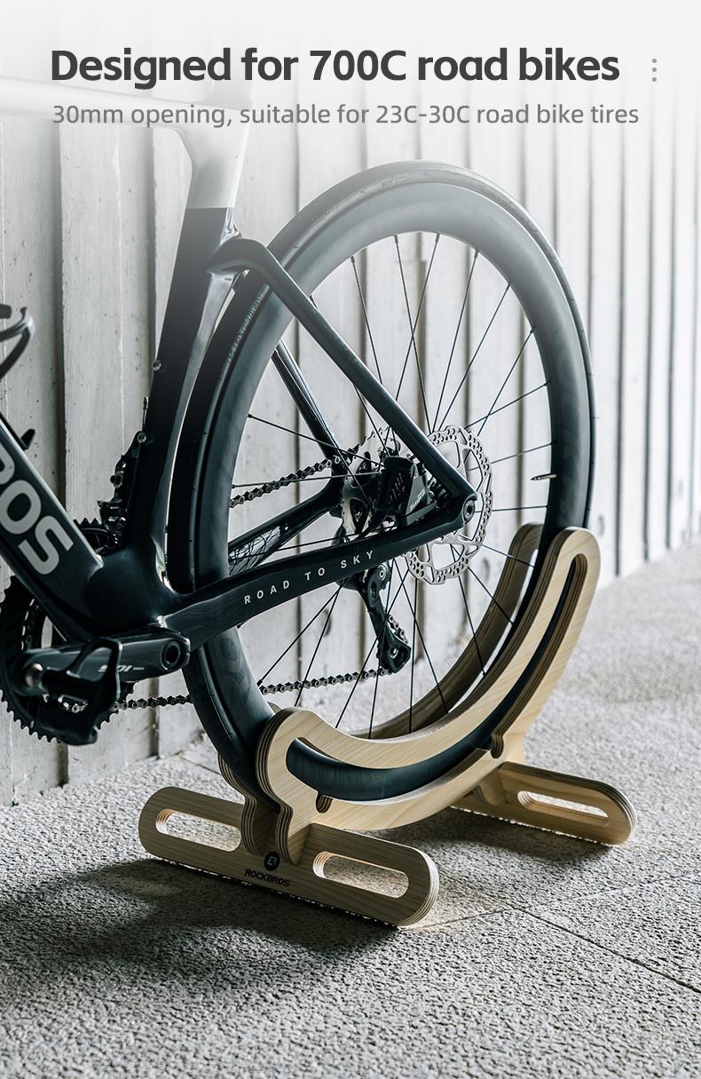 ROCKBROS Bike Stand Bicycle Parking Rack For 23-30/700C Support Wooden Bracket Bike Support Rack Wheel Holder